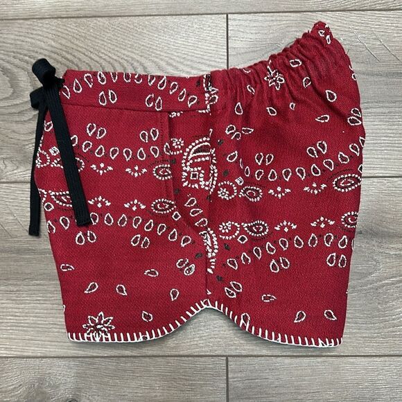 Sharon Fonseca Michele Shorts Mid Rise Red Paisley Size Small‎ - Picture 3 of 10